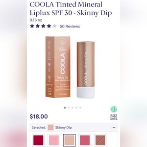 (1) Brand New Coola Sheer Mineral Lipstick💄 in "Skinny Dip" NEW, see pics!